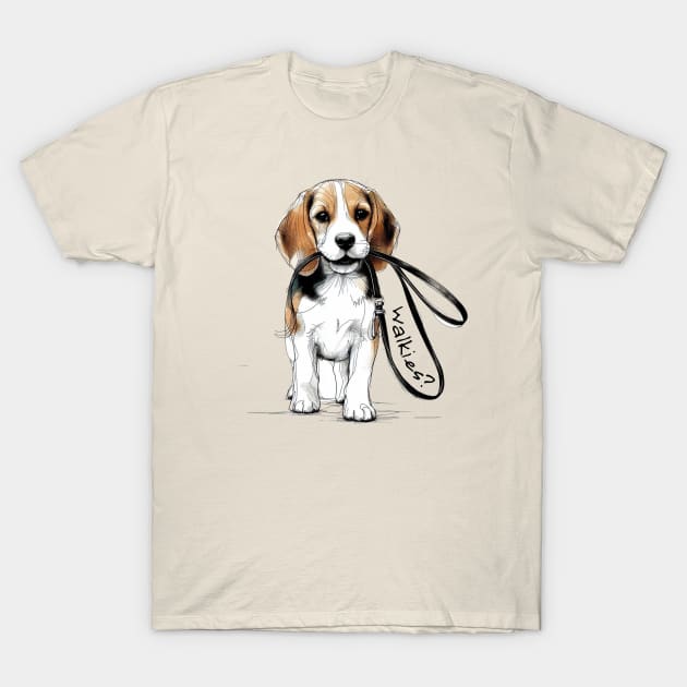 WALKIES - Beagle T-Shirt by ZogDog Pro